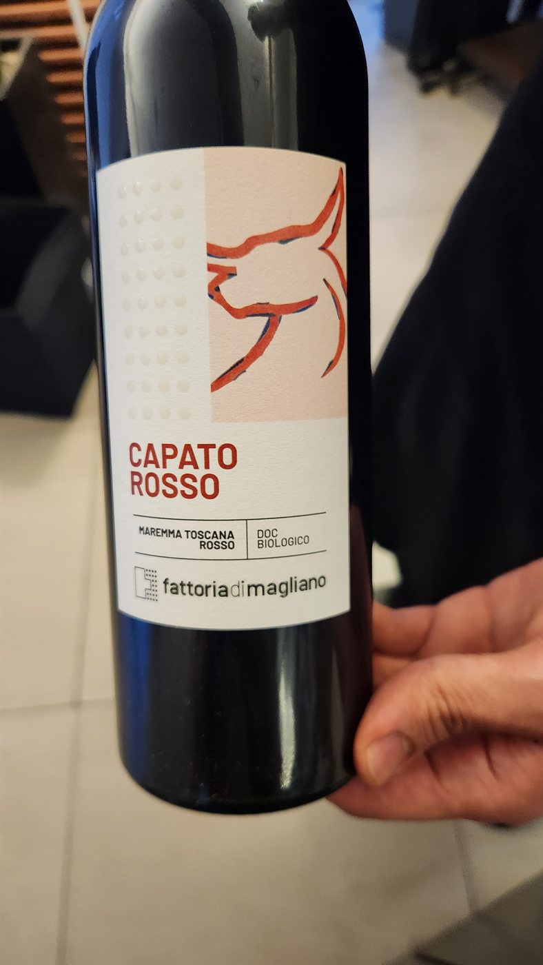 Capato Rosso red wine bottle at Frater